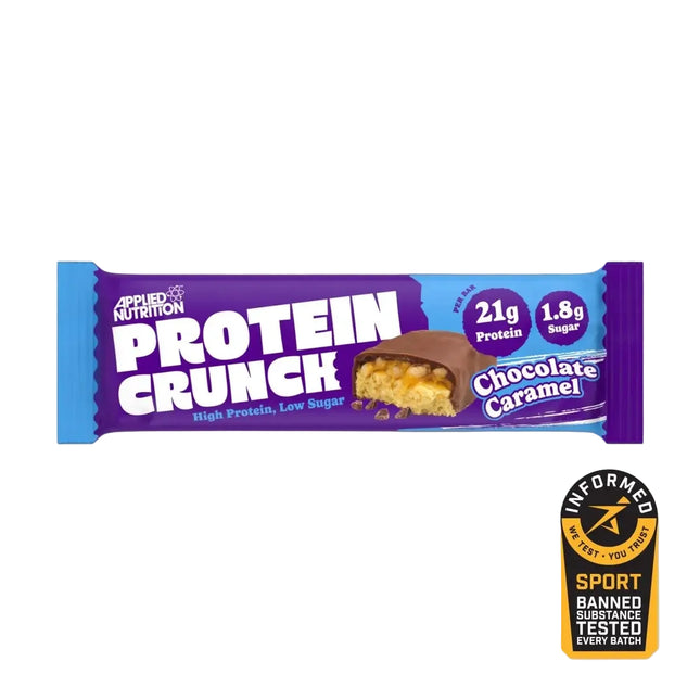 Applied Nutrition Protein Crunch Milk Chocolate Caramel, barre à l’unité 62 g