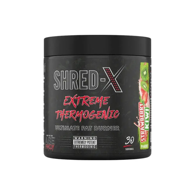 Contenant noir de poudre brûle-graisse saveur fraise kiwi Applied Nutrition Shred-X 300g
