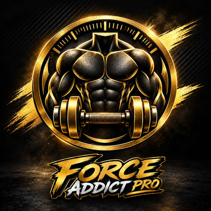 Emblème sportif noir et or pour bilan coaching complet 60 min - Force Addict Pro