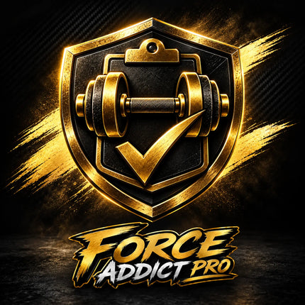 Emblème avec haltère pour bilan coaching en session unique - Force Addict Pro