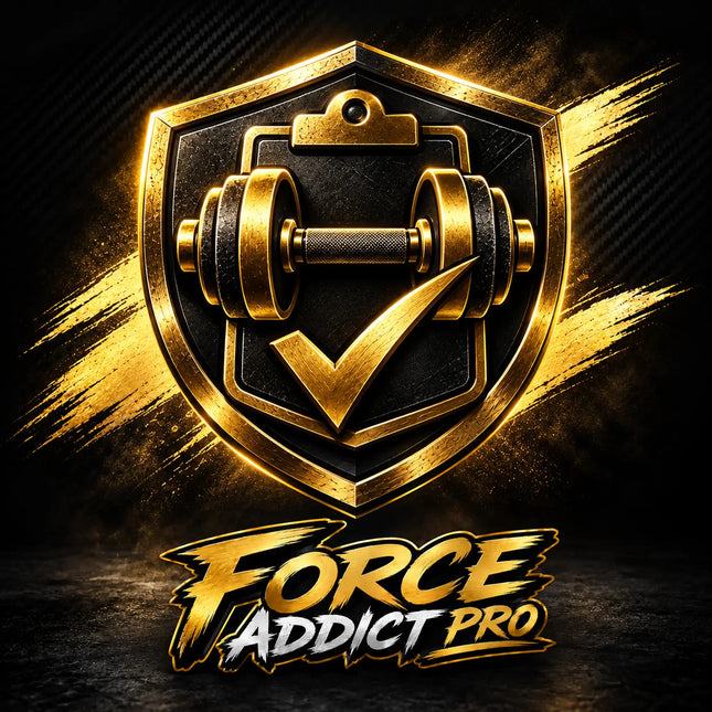 Emblème avec haltère pour bilan coaching en session unique - Force Addict Pro