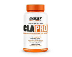 CLA Pro 60 Gélules - First Iron Systems | Complément alimentaire à base d'acide linoléique conjugué (CLA) issu de l'huile de carthame. Aide à la gestion des graisses, au métabolique et au maintien d'un poids stable.