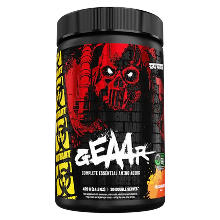 Conteneur noir de GEEAR 420g avec amino acids et creatine en poudre