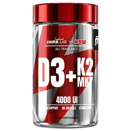 HIRO.LAB KSW Vitamine D3 4000 UI et K2 MK-7, 90 softgels, photo produit officielle