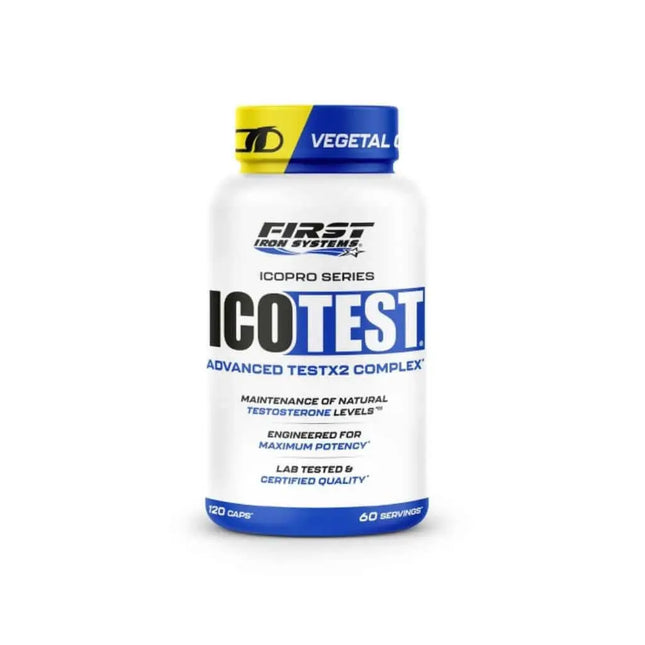 ICO TEST - First Iron Systems | Complément alimentaire naturel pour optimiser la testostérone, améliorer la récupération musculaire et renforcer la vitalité.