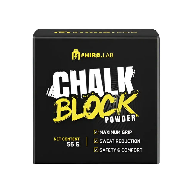 Bloc de magnésie Chalk Block Powder 56g Hiro.Lab en carbonate de magnésium pur. Idéal pour escalade, musculation, haltérophilie et crossfit
