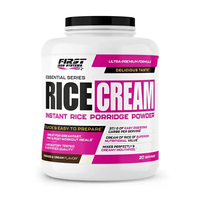 Rice Cream Cookies & Cream - Crème de riz First Iron Systems, idéale pour un apport énergétique et une digestion légère