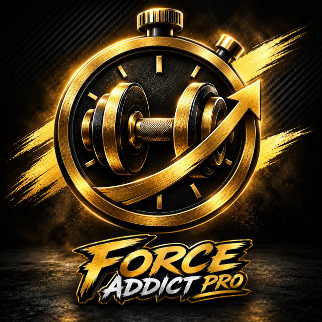 Chronomètre et haltère noir et or pour suivi coaching 30 min - Force Addict Pro