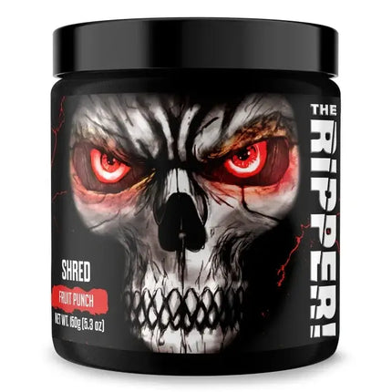 Pot The Ripper JNX Sports 150 g, saveur Fruit Punch, design tête de mort aux yeux rouges
