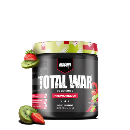 Pré-Workout Redcon1 Total War Fraise Kiwi – Performance et énergie – 30 doses
